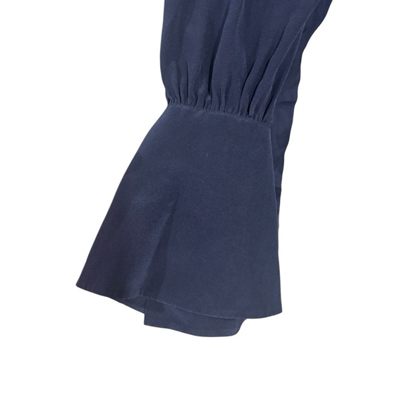 Tory Burch Navy Blue Women's Shirt Dress Button Up Collared Silk Size 2 - Picture 3 of 8